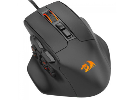 Mouse Gamer Redragon Aatrox, RGB Chroma, 12400 DPI, 15 Botões Programáveis, MMO, Sensor PAW 3327, Preto, M811-RGB