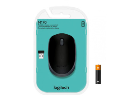Mouse Logitech, M170 Wireless, Black, 910-004940