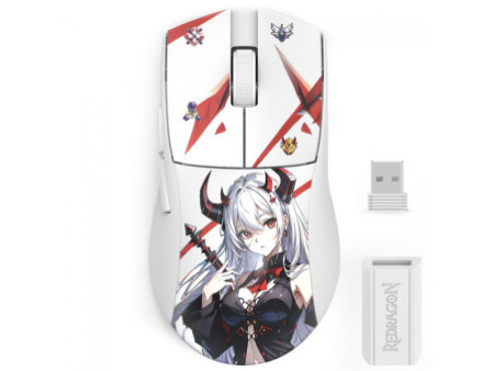 Mouse Gamer Redragon King Pro Eisa, Wireless/Bluetooth, 26000 DPI, 5 Botões, Sensor PAW3395, Branco, M916AK-PRO