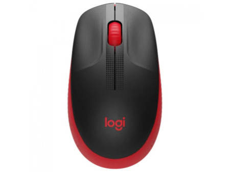 Mouse Logitech M190, Sem Fio, 1000 DPI, 3 Botões, Preto e Vemelho