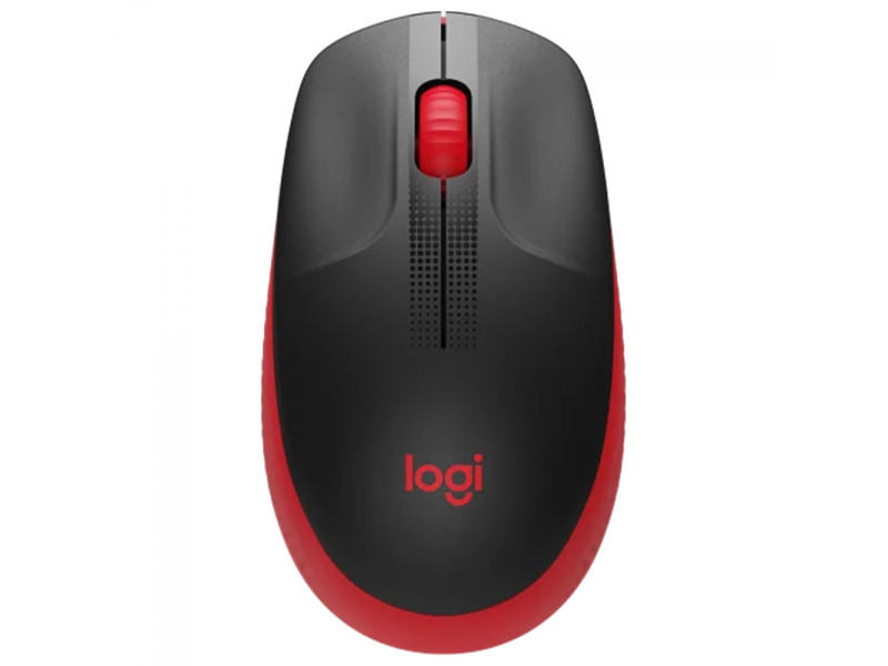 Mouse Logitech M190, Sem Fio, 1000 DPI, 3 Botões, Preto e Vemelho