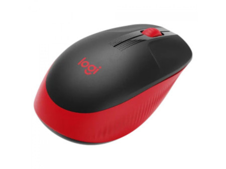 Mouse Logitech M190, Sem Fio, 1000 DPI, 3 Botões, Preto e Vemelho