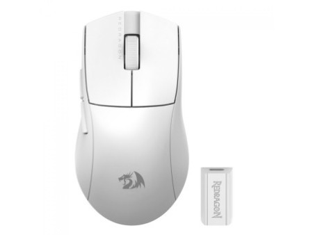 Mouse Gamer Redragon King Pro 4K Lunar White, Wireless, Bluetooth, 26000 DPI, 7 Botões, Polling Rate 4000hz, Branco, M916W-PRO-4