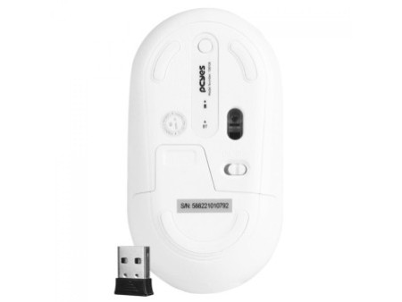 Mouse PCYes College, Wireless/Bluetooth, 1600 DPI, 3 Botões, Branco, PMCWMDSCW