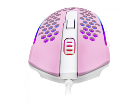 Mouse Gamer Redragon Reaping Elite, RGB, 6 Botões Programáveis, 32000 DPI, Pink/White, M987PW-P