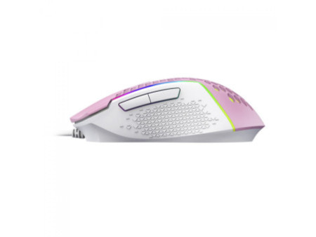 Mouse Gamer Redragon Reaping Elite, RGB, 6 Botões Programáveis, 32000 DPI, Pink/White, M987PW-P