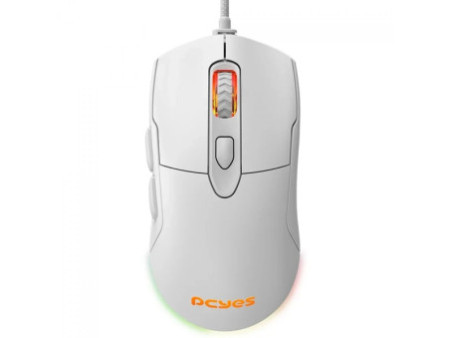 Mouse Gamer PCYes Malus White Ghost, RGB, 12400 DPI, PWM 3327, 6 Botões, Branco, PMGMWG