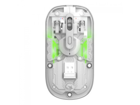 Mouse Gamer Marvo M808W Prism 20W, RGB, 2.4G/Bluetooth, 1600 DPI, 4 Botões, Transparente