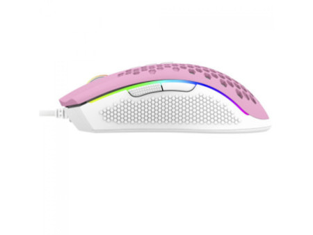 Mouse Gamer Redragon Storm, RGB, 12400 DPI, 8 Botões Programáveis, Pink/White, M808PW-RGB