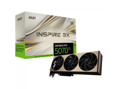 Placa de Vídeo MSI NVIDIA GeForce RTX 5070 Ti Inspire 3X OC, 16GB, GDDR7, DLSS, Ray Tracing, 912-V531-273