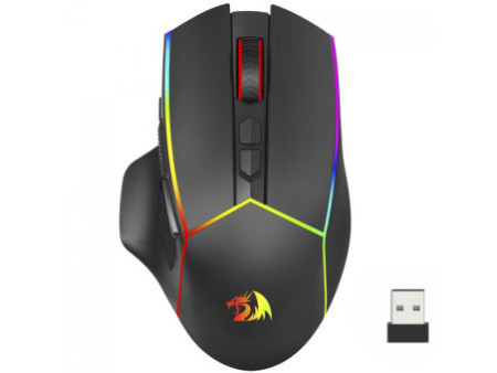Mouse Gamer Redragon Axe Pro, RGB, Wireless/Bluetooth, 8000 DPI, 8 Botões, Sensor PAW3104, Preto, M814RGB-PRO