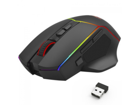 Mouse Gamer Redragon Axe Pro, RGB, Wireless/Bluetooth, 8000 DPI, 8 Botões, Sensor PAW3104, Preto, M814RGB-PRO