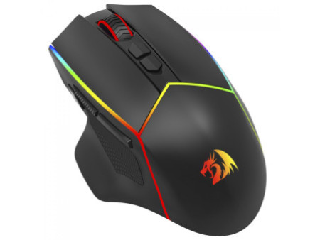 Mouse Gamer Redragon Axe Pro, RGB, Wireless/Bluetooth, 8000 DPI, 8 Botões, Sensor PAW3104, Preto, M814RGB-PRO