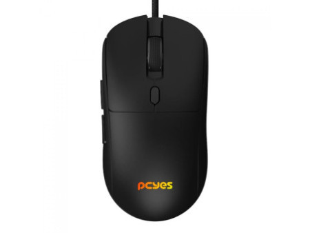 Mouse Gamer PCYes Basaran Black Vulcan, RGB, 12400 DPI, PWM 3327, 6 Botões, Preto, PMGBRBV