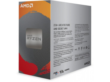 Processador AMD Ryzen 3 3200G, 3.6GHz (4.0GHz Turbo), 4-Cores 4-Threads, Cooler Wraith Stealth, AM4, YD3200C5FHBOX