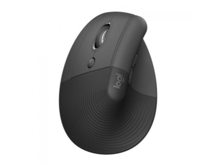Mouse Logitech Lift Left, Vertical, Sem Fio/Bluetooth, 4000 DPI, 6 Botões, Grafite, 910-006467