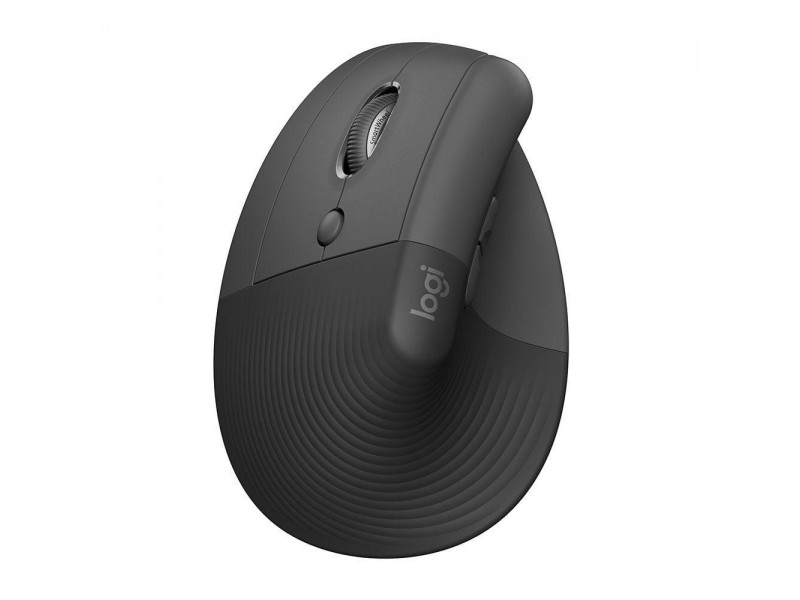 Mouse Logitech Lift Left, Vertical, Sem Fio/Bluetooth, 4000 DPI, 6 Botões, Grafite, 910-006467
