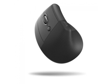 Mouse Logitech Lift Left, Vertical, Sem Fio/Bluetooth, 4000 DPI, 6 Botões, Grafite, 910-006467