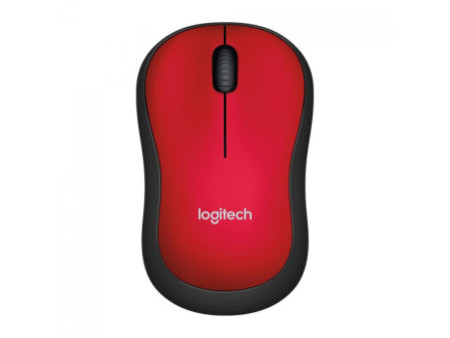 Mouse Logitech M185 Sem fio, 1000 DPI, Wireless, Preto/Vermelho, 910-003635