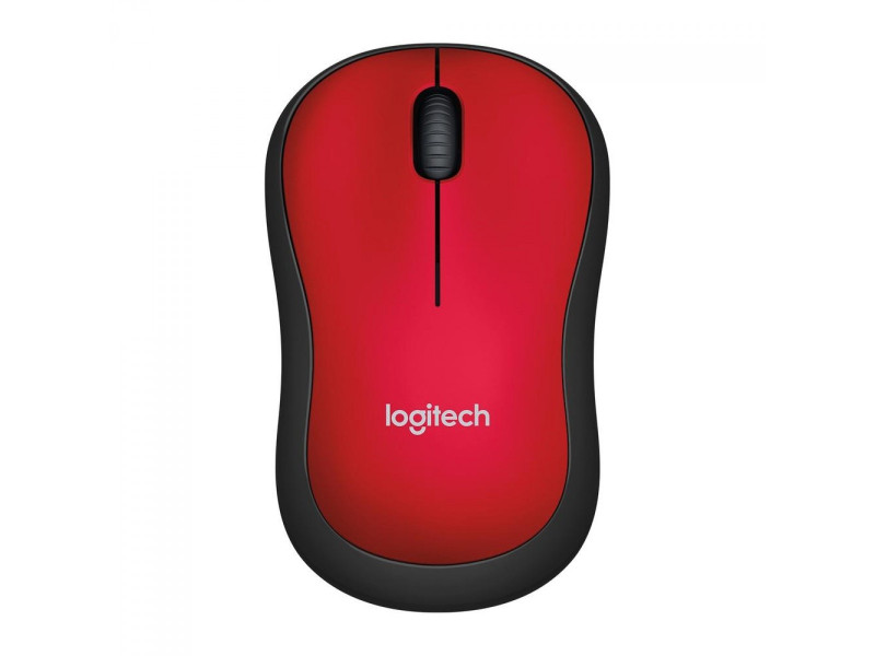Mouse Logitech M185 Sem fio, 1000 DPI, Wireless, Preto/Vermelho, 910-003635