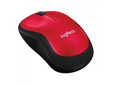 Mouse Logitech M185 Sem fio, 1000 DPI, Wireless, Preto/Vermelho, 910-003635