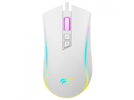 Mouse Gamer Havit MS1034, RGB, 4800DPI, USB, 7 Botões, Branco