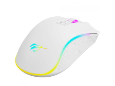 Mouse Gamer Havit MS1034, RGB, 4800DPI, USB, 7 Botões, Branco