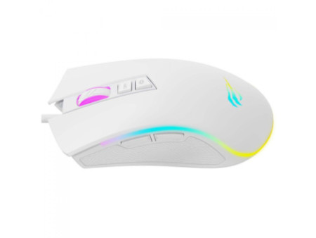 Mouse Gamer Havit MS1034, RGB, 4800DPI, USB, 7 Botões, Branco