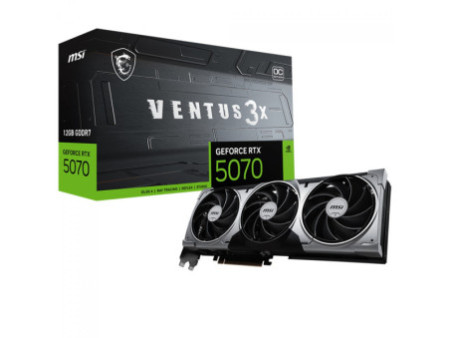 Placa de Vídeo MSI NVIDIA GeForce RTX 5070 Ventus 3X OC, 12GB, GDDR7, DLSS, Ray Tracing, G5070-12V3C