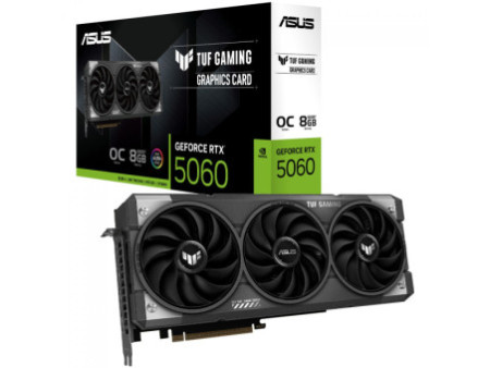 Placa de Vídeo Asus TUF Gaming NVIDIA GeForce RTX 5060 OC Edition, 8GB, GDDR7, DLSS, Ray Tracing, TUF-RTX5060-O8G-GAMING