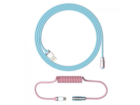 Cabo Enrolado Aviator Akko V2 Sakura para Teclado, Tokyo Pink e Azul
