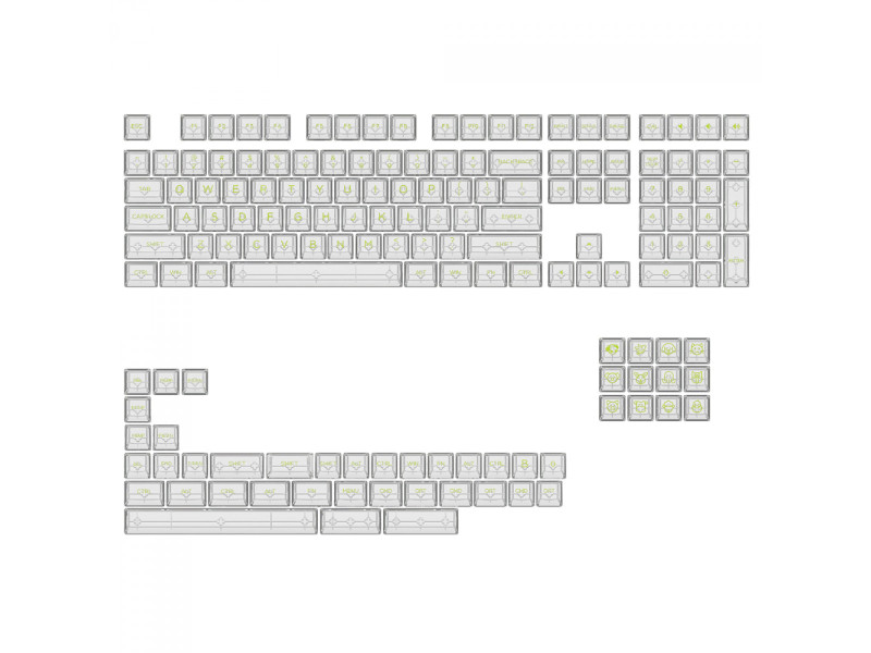 Keycaps Akko ASA Clear, PBT, ANSI, 155 Teclas, Transparente
