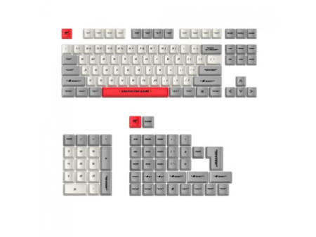 Keycaps Havit Gamenote, PBT, 137 Teclas, Branco, Cinza e Vermelho, KC001 PBT