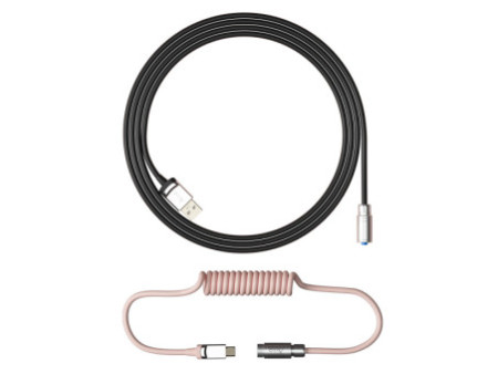 Cabo Enrolado Aviator Akko V2 para Teclado, Black & Pink