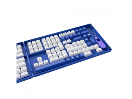 Keycaps Akko Blue On White, ASA, PBT, ANSI, 197 Teclas
