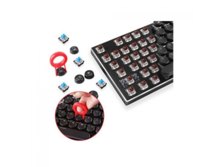 Keycaps Redragon A106, ABS, ANSI, Double Shot, Black, 104 Teclas