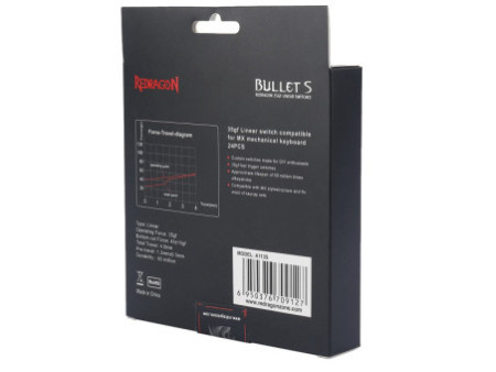 Switch Para Teclado Mecânico Redragon, Linear, Kit Com 24 Unidades, Bullet S, A113S