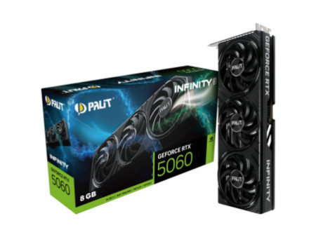 Placa de Vídeo Palit NVIDIA GeForce RTX 5060 Infinity 3, 8GB, GDDR7, DLSS, Ray Tracing, NE75060019P1-GB2063S