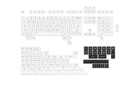 Keycaps Akko Sal Black on White, ABS, ANSI, 195 Teclas