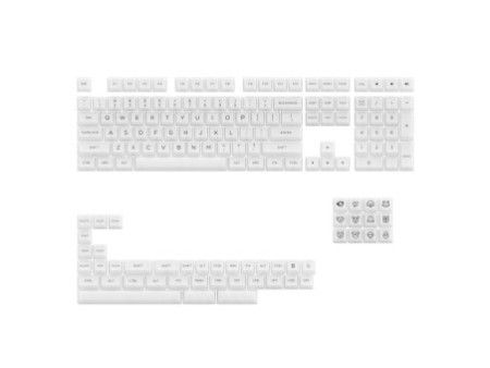 Keycaps Akko Clear Transparent White, ASA, PC, ANSI, 155 Teclas