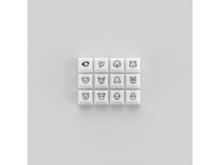 Keycaps Akko Clear Transparent White, ASA, PC, ANSI, 155 Teclas