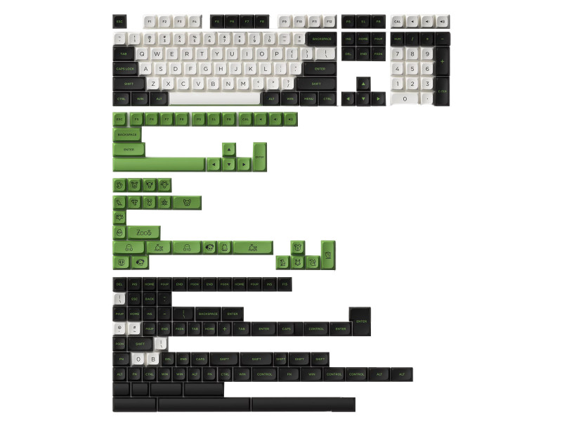Keycaps Akko Profile MDA Panda, PBT, ANSI, 227 Teclas