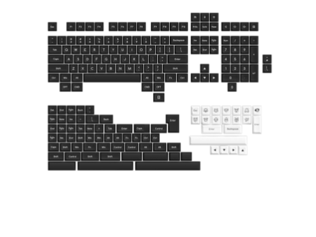 Keycaps Akko Sal White on Black, ABS, ANSI, 195 Teclas