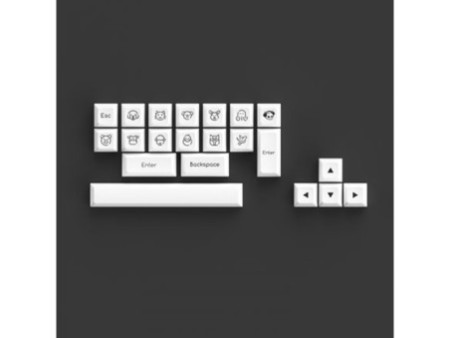 Keycaps Akko Sal White on Black, ABS, ANSI, 195 Teclas