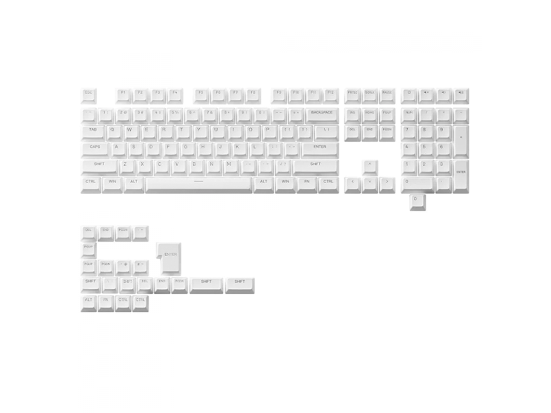 Keycaps Akko Profile Asa, PBT, ASA, 131 Teclas, White Keycaps Akko Profile Asa, PBT, ASA, 131 Teclas, White