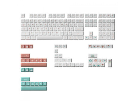 Keycaps Akko Profile Red Fuji, JDA, ANSI, 161 Teclas
