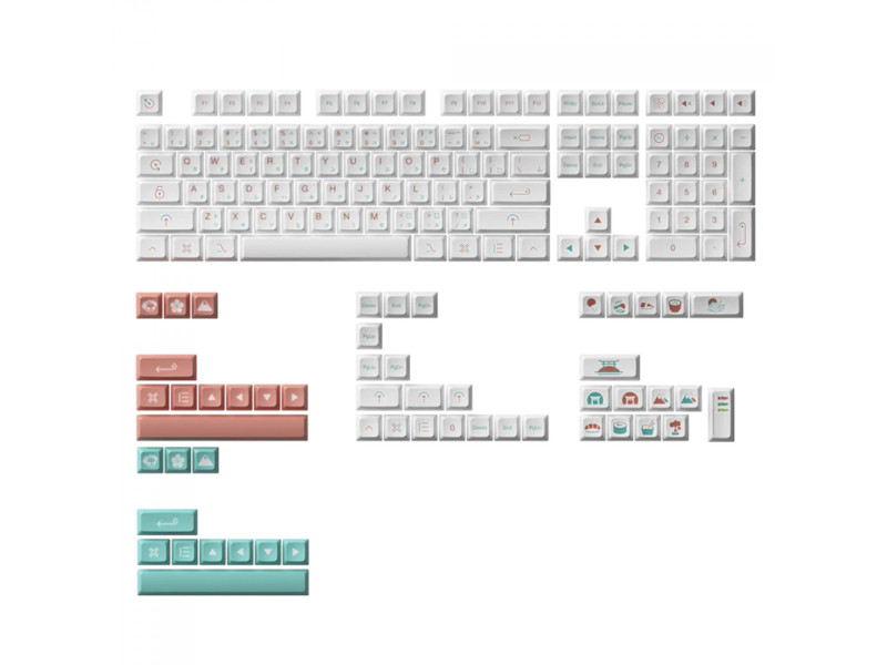 Keycaps Akko Profile Red Fuji, JDA, ANSI, 161 Teclas