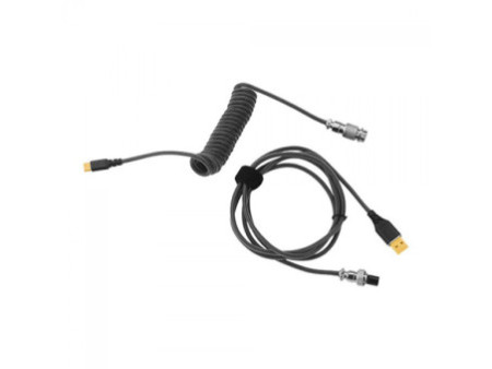 Cabo Para Teclado Redragon A115, Enrolado, USB-C, 1.6m, Preto, A115 BLACK