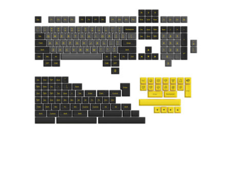 Keycaps Akko Sal Black e Gold, ABS, ANSI, 195 Teclas