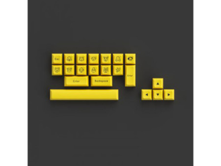 Keycaps Akko Sal Black e Gold, ABS, ANSI, 195 Teclas